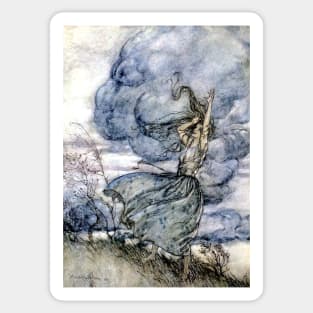 Undine Talks to the Clouds - Arthur Rackham Sticker